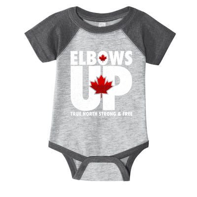 Elbows Up Canada True North Strong and Free Infant Baby Jersey Bodysuit