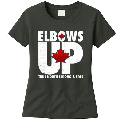 Elbows Up Canada True North Strong and Free Womens T-Shirt