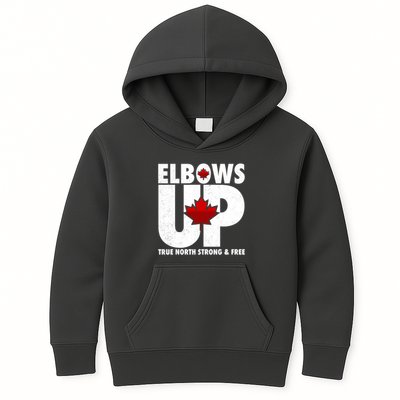 Elbows Up Canada True North Strong and Free Kids Hoodie