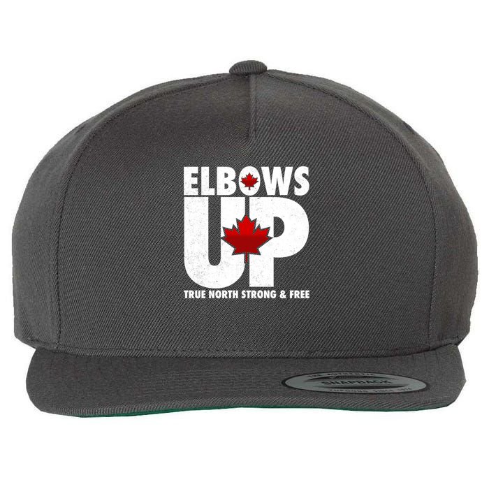 Elbows Up Canada True North Strong and Free Wool Snapback Cap
