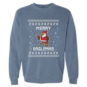 Eagles Ugly Christmas Sweater Eagles Lover Holiday Present Garment-Dyed Sweatshirt