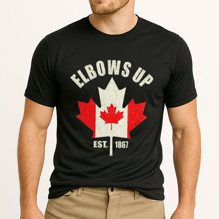 Elbows Up Canada Est 1867 Proud Canadian Strong Canada Cooling Performance Crew T-Shirt