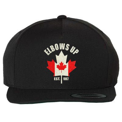 Elbows Up Canada Est 1867 Proud Canadian Strong Canada Wool Snapback Cap
