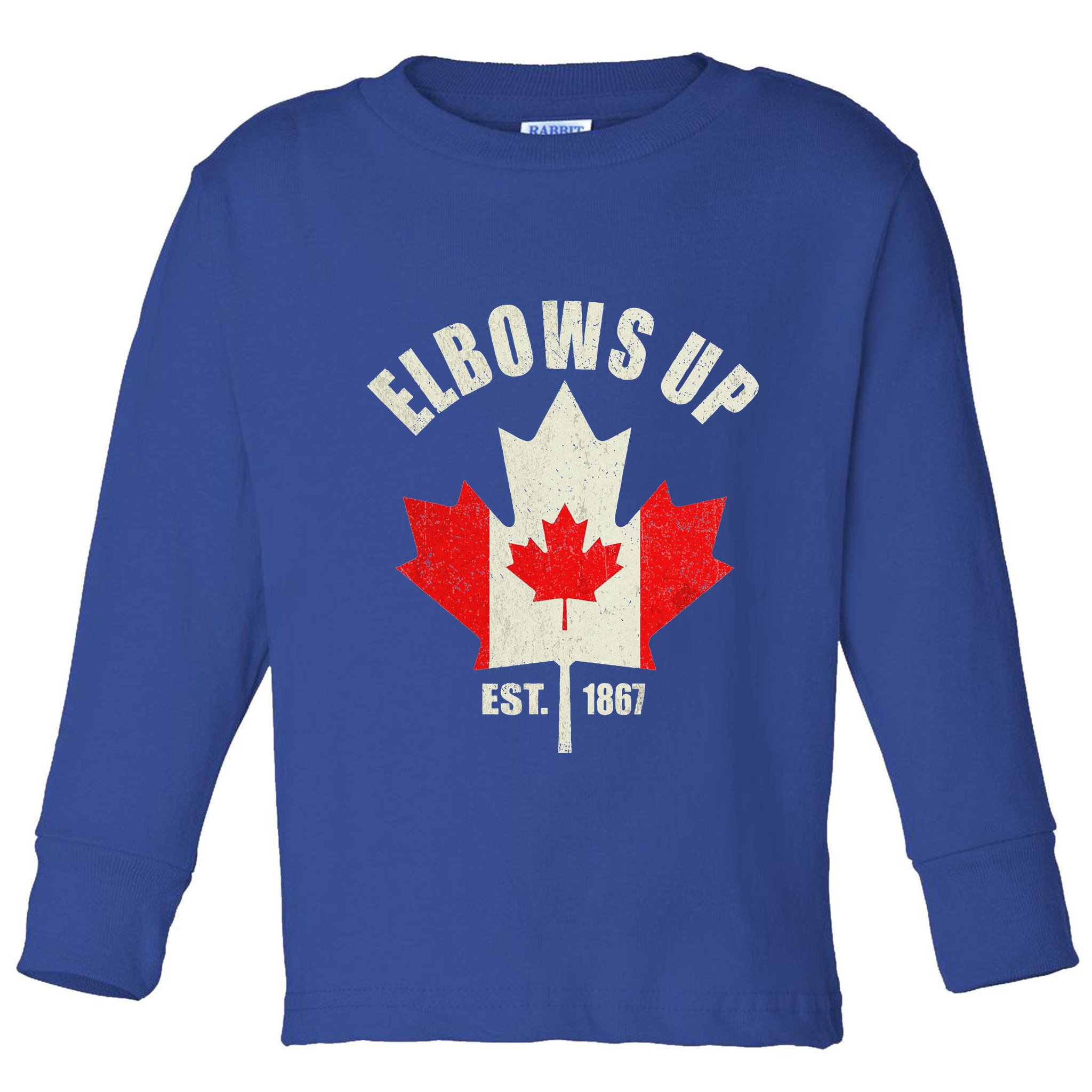 Elbows Up Canada Est 1867 Proud Canadian Strong Canada Toddler Long Sleeve Shirt