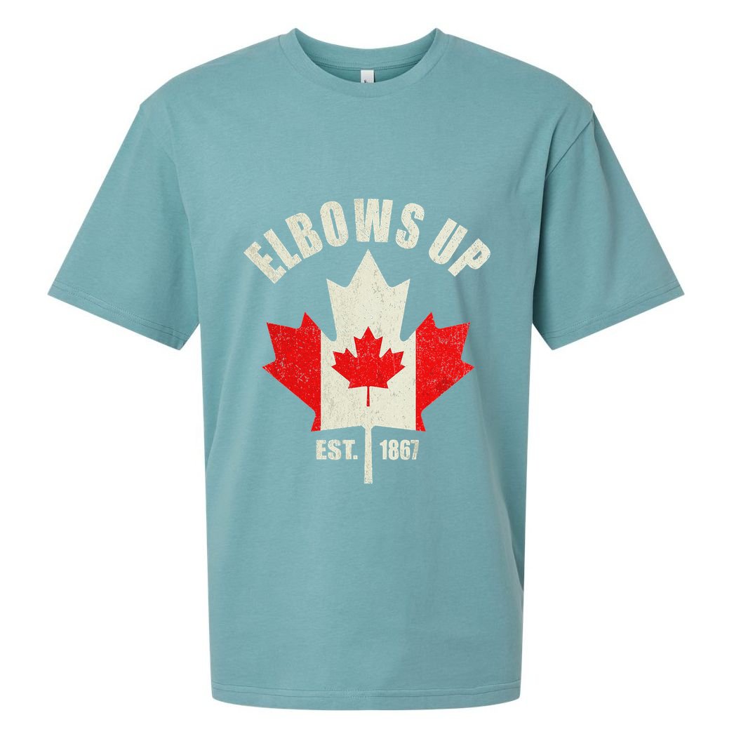 Elbows Up Canada Est 1867 Proud Canadian Strong Canada Sueded Cloud Jersey T-Shirt