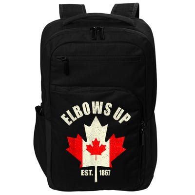 Elbows Up Canada Est 1867 Proud Canadian Strong Canada Impact Tech Backpack