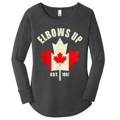 Elbows Up Canada Est 1867 Proud Canadian Strong Canada Women's Perfect Tri Tunic Long Sleeve Shirt
