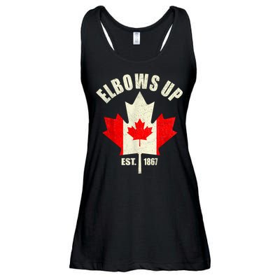 Elbows Up Canada Est 1867 Proud Canadian Strong Canada Ladies Essential Flowy Tank