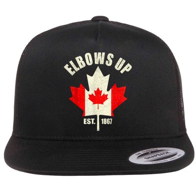 Elbows Up Canada Est 1867 Proud Canadian Strong Canada Flatbill Hat