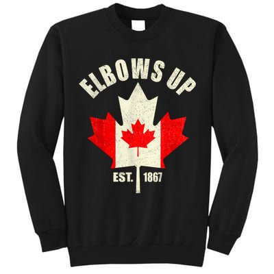 Elbows Up Canada Est 1867 Proud Canadian Strong Canada Tall Sweatshirt