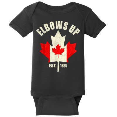 Elbows Up Canada Est 1867 Proud Canadian Strong Canada Baby Bodysuit