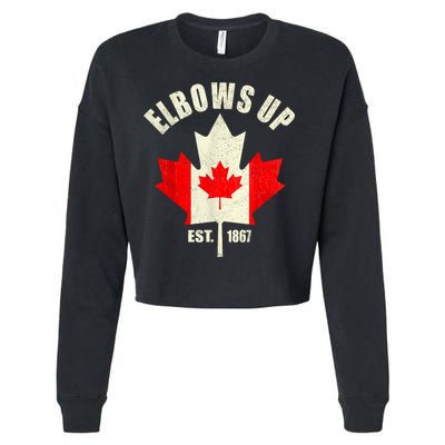 Elbows Up Canada Est 1867 Proud Canadian Strong Canada Cropped Pullover Crew