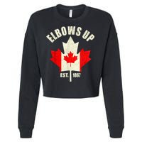 Elbows Up Canada Est 1867 Proud Canadian Strong Canada Cropped Pullover Crew