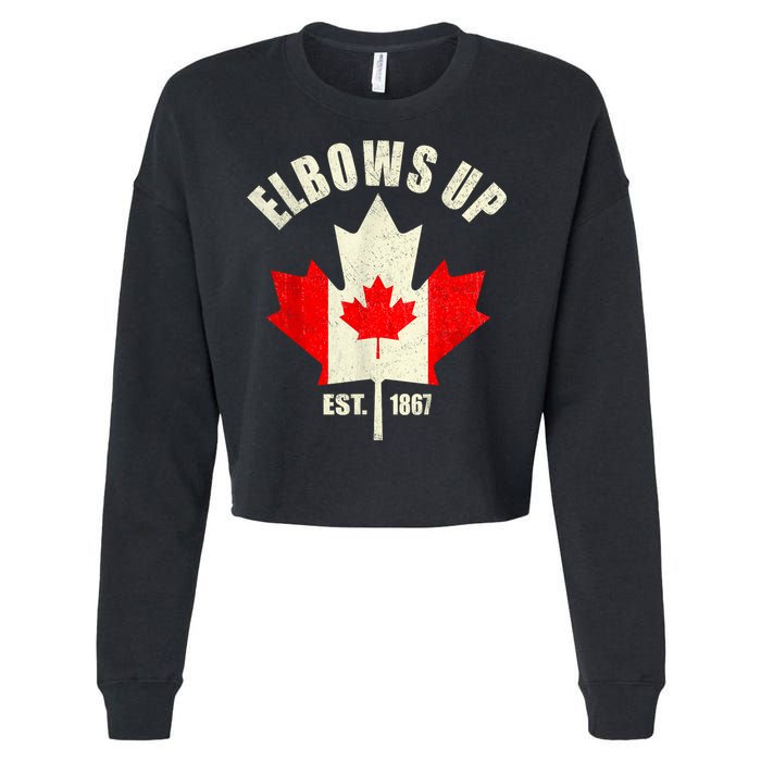 Elbows Up Canada Est 1867 Proud Canadian Strong Canada Cropped Pullover Crew