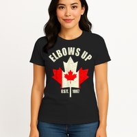 Elbows Up Canada Est 1867 Proud Canadian Strong Canada Womens T-Shirt