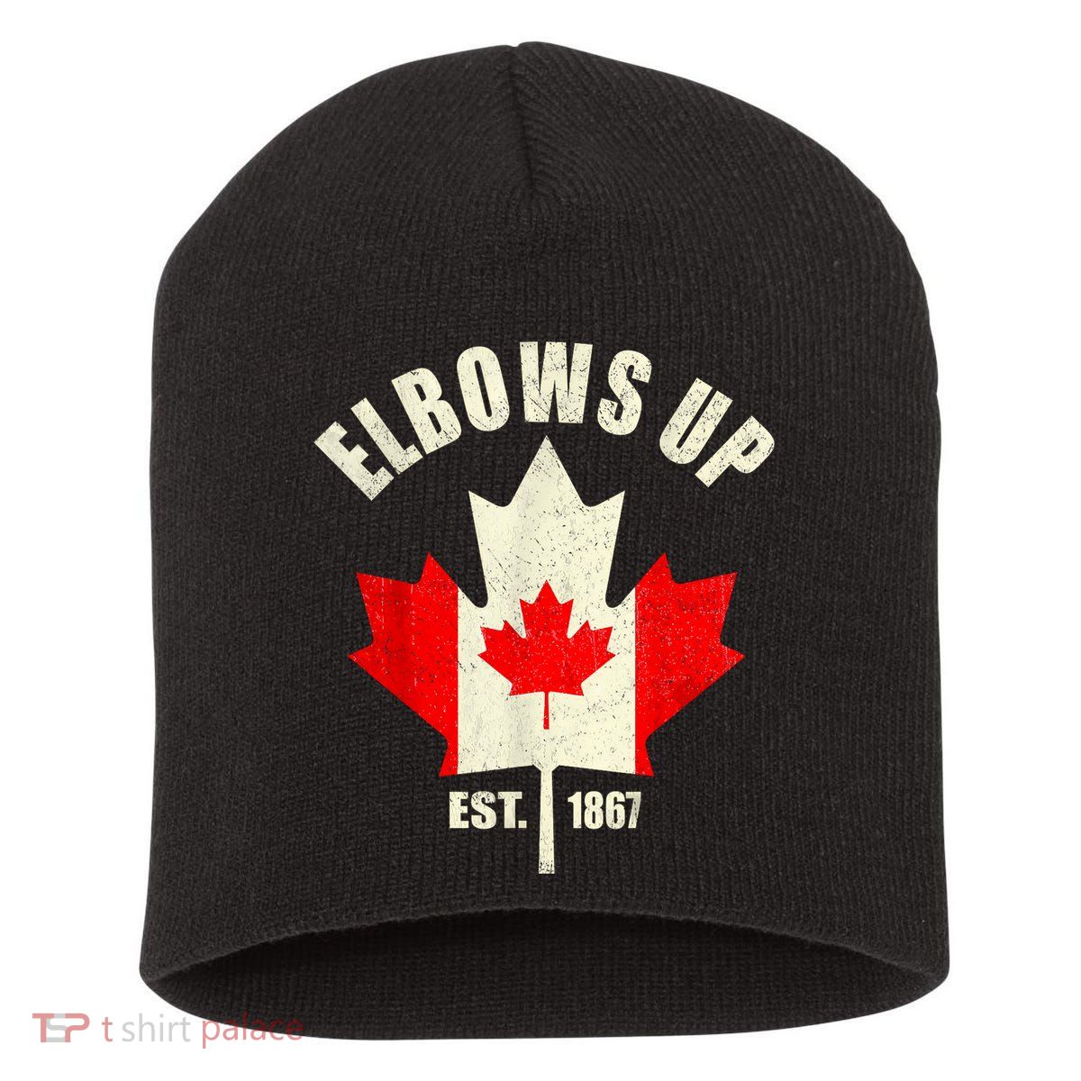 Elbows Up Canada Est 1867 Proud Canadian Strong Canada Short Acrylic Beanie