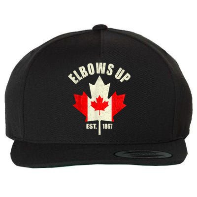 Elbows Up Canada Est 1867 Proud Canadian Strong Canada Wool Snapback Cap