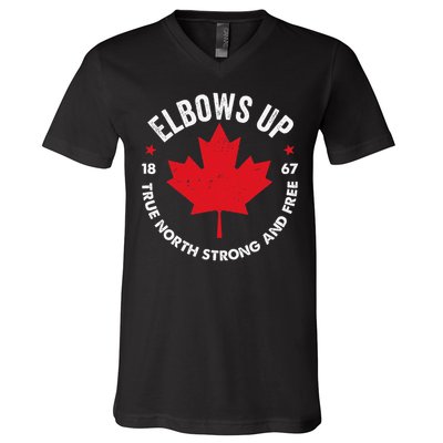 Elbows Up Canada Est 1867 Proud Canadian Strong Canada Gifts Gift V-Neck T-Shirt