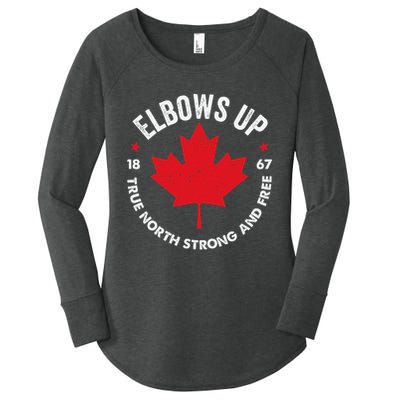 Elbows Up Canada Est 1867 Proud Canadian Strong Canada Gifts Gift Women's Perfect Tri Tunic Long Sleeve Shirt