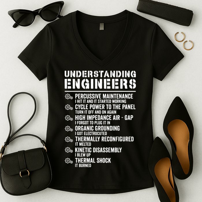 Explained Understanding Engineers Mechanical Engineering Women's V-Neck T-Shirt