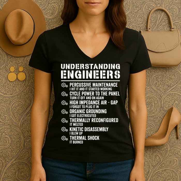 Explained Understanding Engineers Mechanical Engineering Women's V-Neck T-Shirt