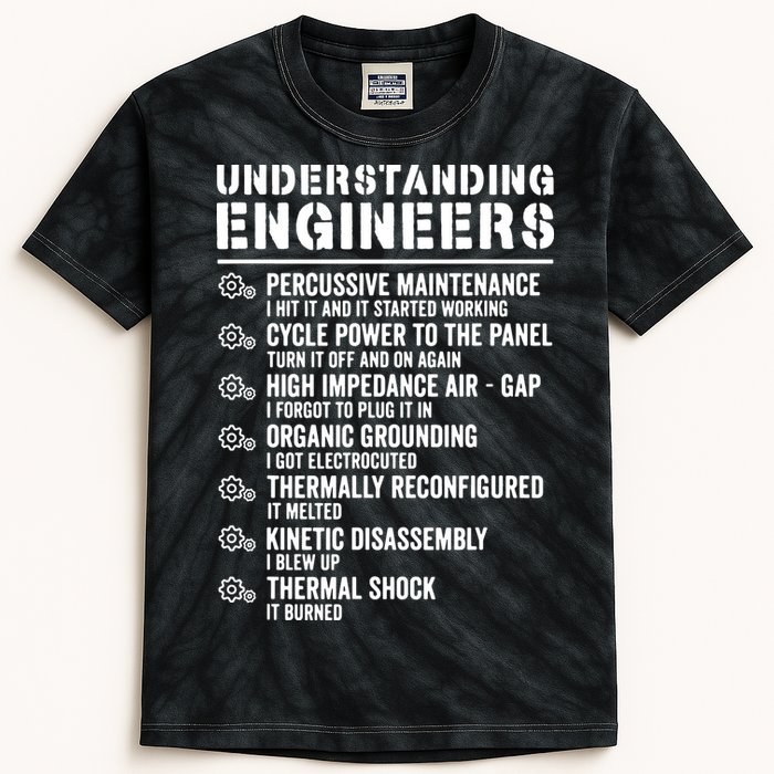 Explained Understanding Engineers Mechanical Engineering Kids Tie-Dye T-Shirt
