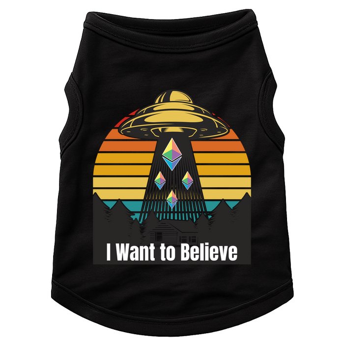 Ethereum UFO Encounter Retro Sunset, I Want To Believe Crypto Doggie Tank