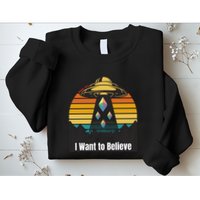 Ethereum UFO Encounter Retro Sunset, I Want To Believe Crypto Sweatshirt