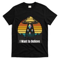 Ethereum UFO Encounter Retro Sunset, I Want To Believe Crypto T-Shirt