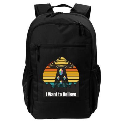 Ethereum UFO Encounter Retro Sunset, I Want To Believe Crypto Backpack