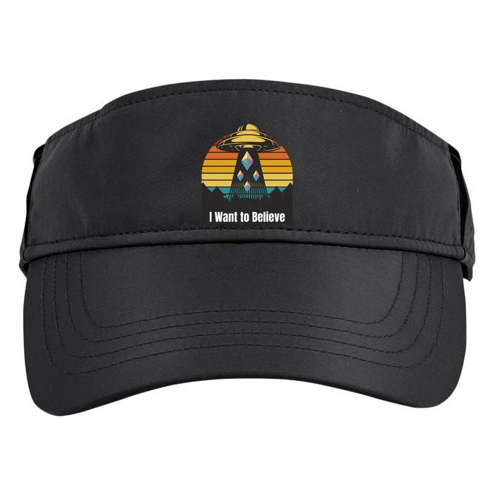 Ethereum UFO Encounter Retro Sunset, I Want To Believe Crypto Adult Drive Performance Visor