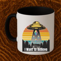 Ethereum UFO Encounter Retro Sunset, I Want To Believe Crypto Mug