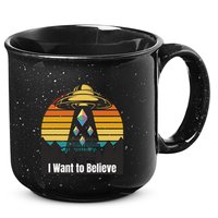 Ethereum UFO Encounter Retro Sunset, I Want To Believe Crypto 15oz Campfire Ceramic Mug