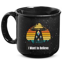 Ethereum UFO Encounter Retro Sunset, I Want To Believe Crypto 15oz Campfire Ceramic Mug