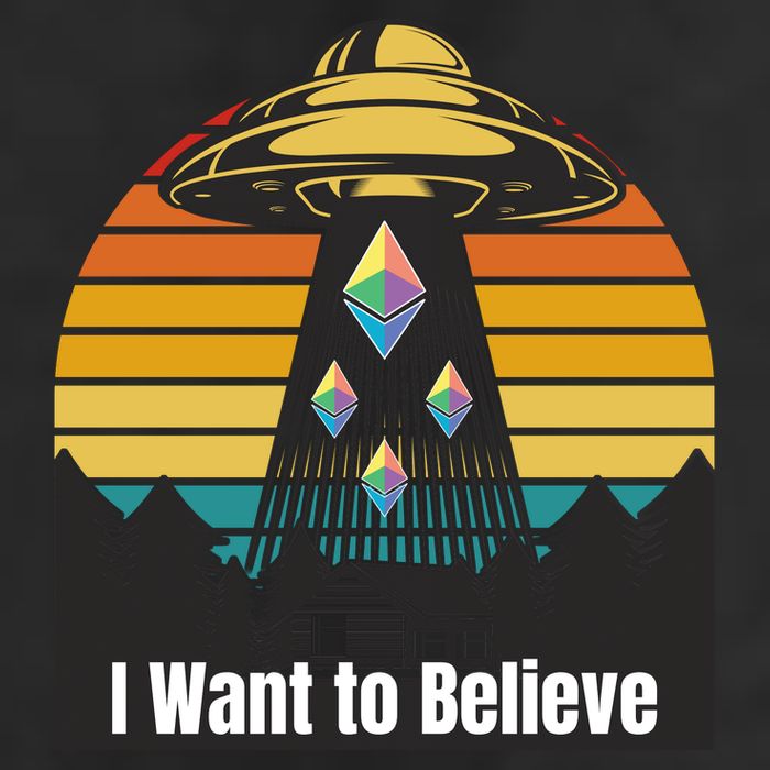 Ethereum UFO Encounter Retro Sunset, I Want To Believe Crypto Beanie
