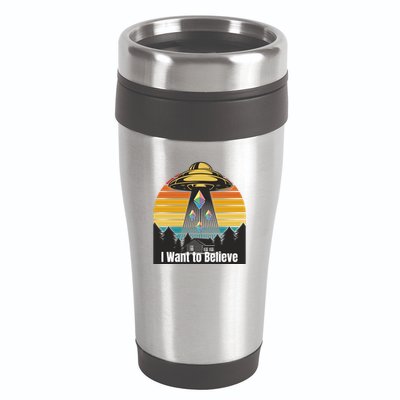 Ethereum UFO Encounter Retro Sunset, I Want To Believe Crypto 16oz Travel Tumbler