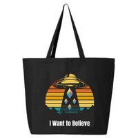 Ethereum UFO Encounter Retro Sunset, I Want To Believe Crypto 25L Jumbo Tote