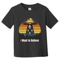 Ethereum UFO Encounter Retro Sunset, I Want To Believe Crypto Toddler T-Shirt