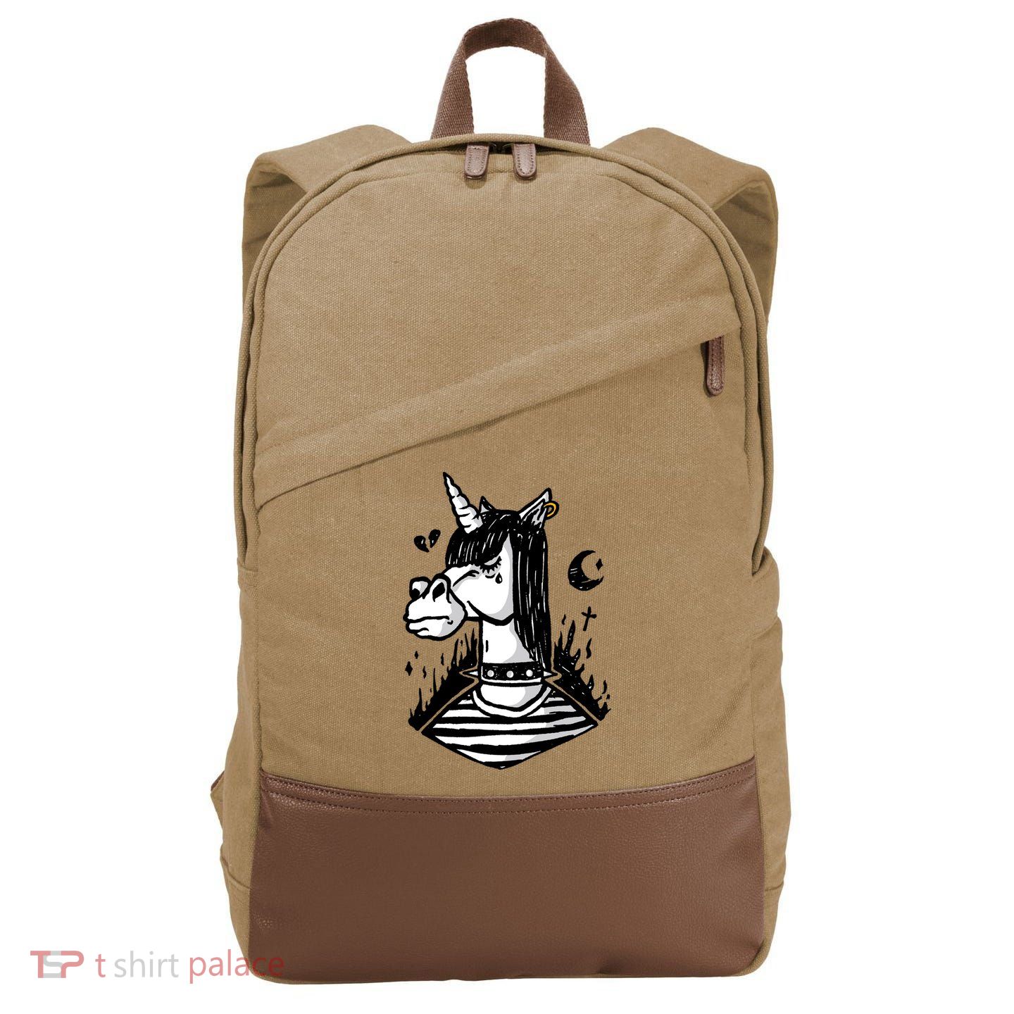 Emo Unicorn Cotton Canvas Backpack