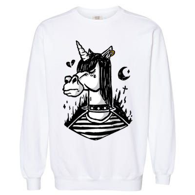 Emo Unicorn Garment-Dyed Sweatshirt