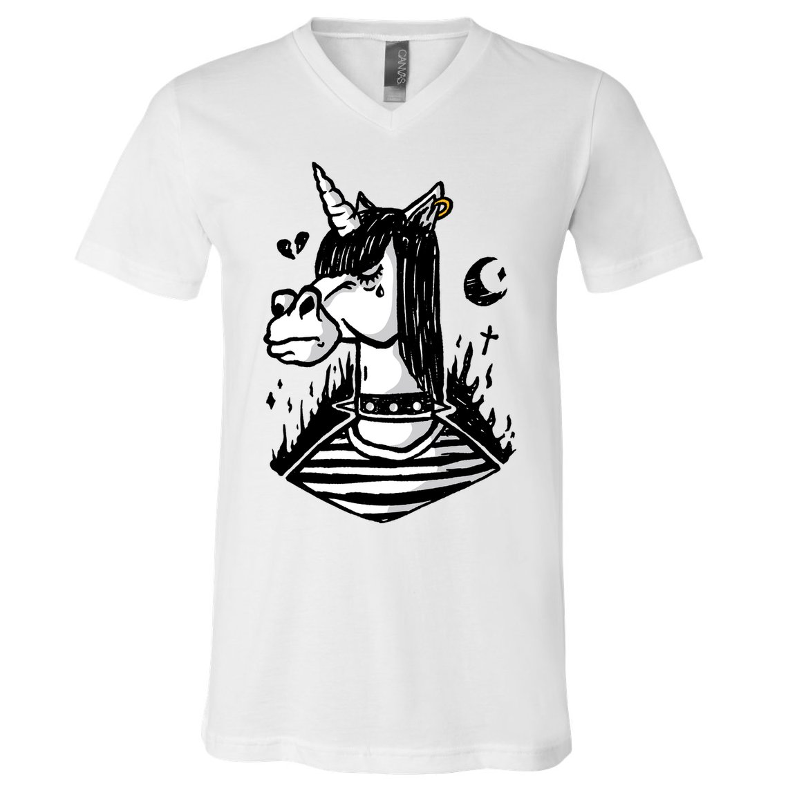 Emo Unicorn V-Neck T-Shirt