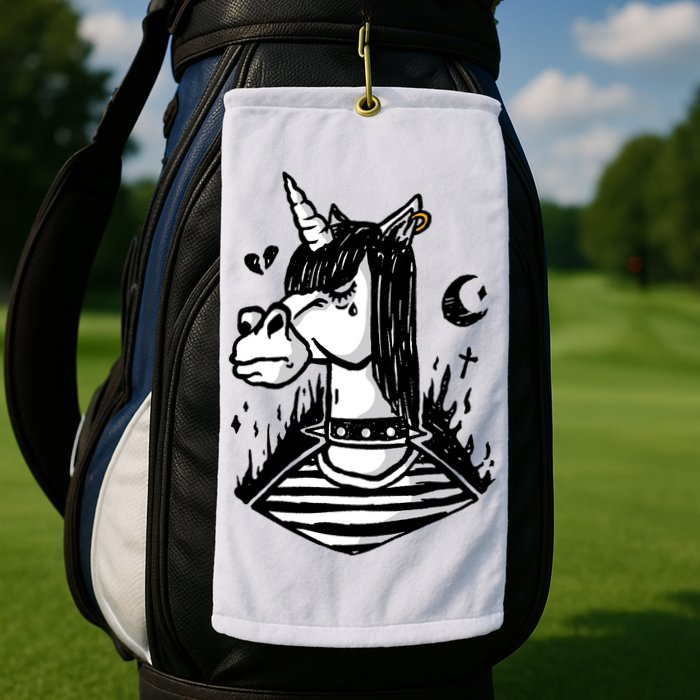 Emo Unicorn Golf Towel