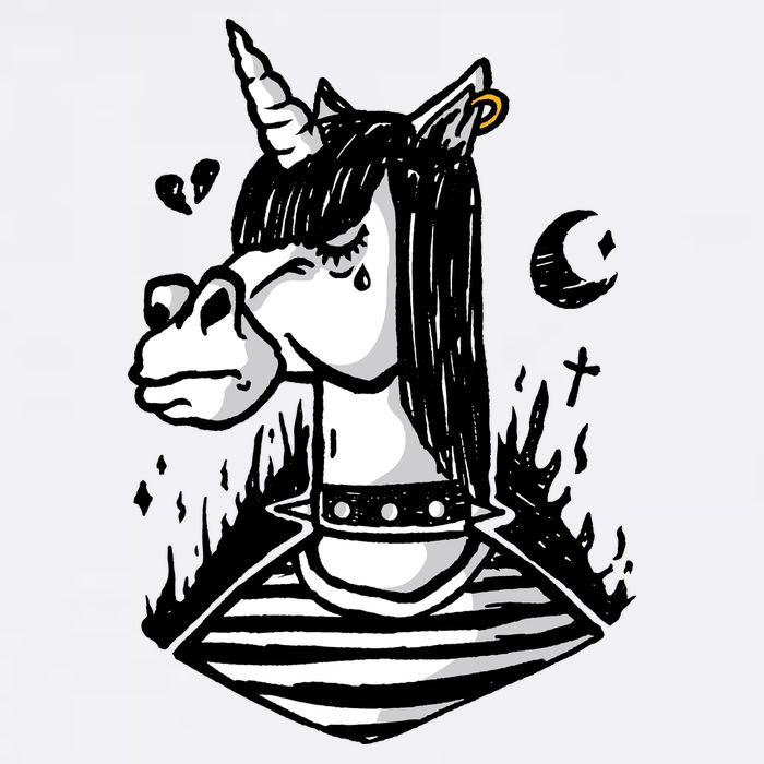 Emo Unicorn Golf Towel
