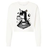 Emo Unicorn Cropped Pullover Crew