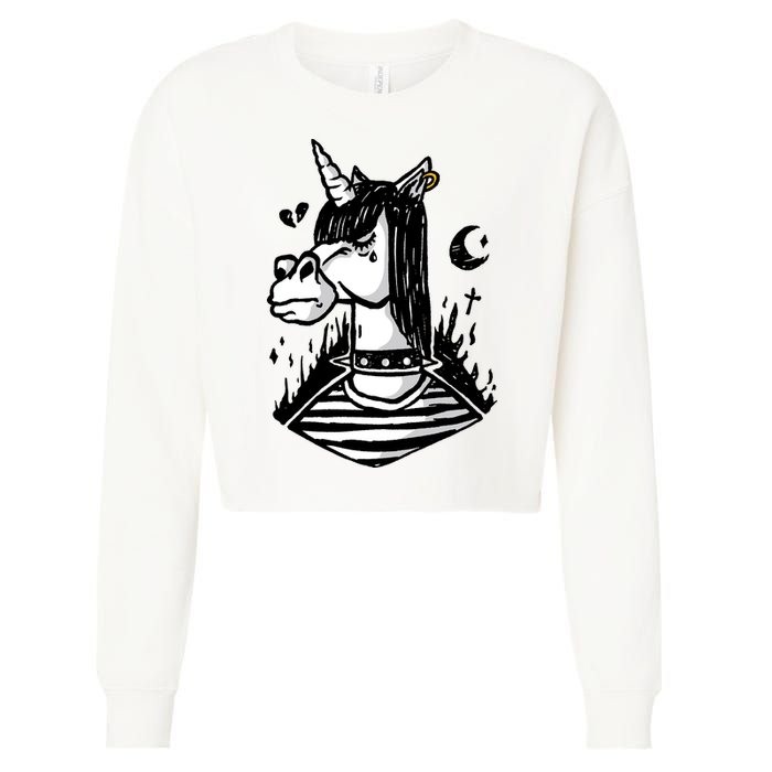 Emo Unicorn Cropped Pullover Crew
