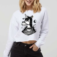Emo Unicorn Cropped Pullover Crew