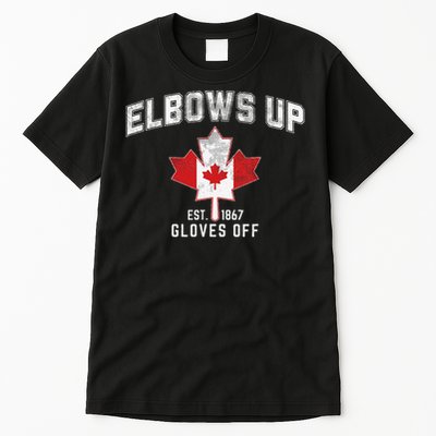 Elbows Up EST 1867 Canadian Maple Leaf Canada Gift Tall T-Shirt