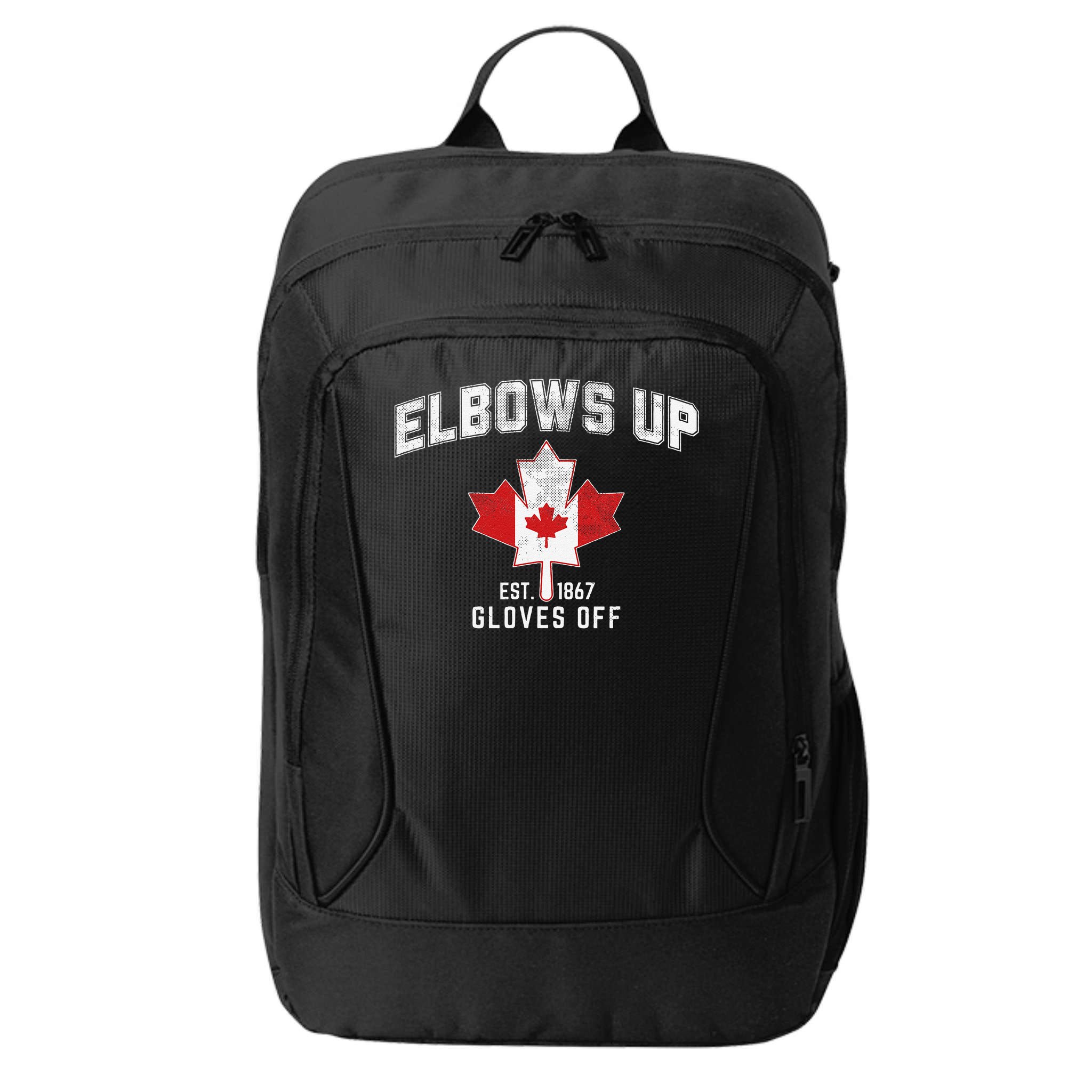 Elbows Up EST 1867 Canadian Maple Leaf Canada Gift City Backpack