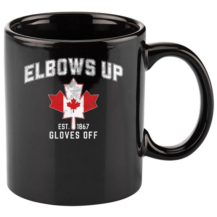 Elbows Up EST 1867 Canadian Maple Leaf Canada Gift 11oz C Handle Ceramic Mug