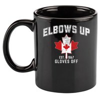 Elbows Up EST 1867 Canadian Maple Leaf Canada Gift 11oz C Handle Ceramic Mug